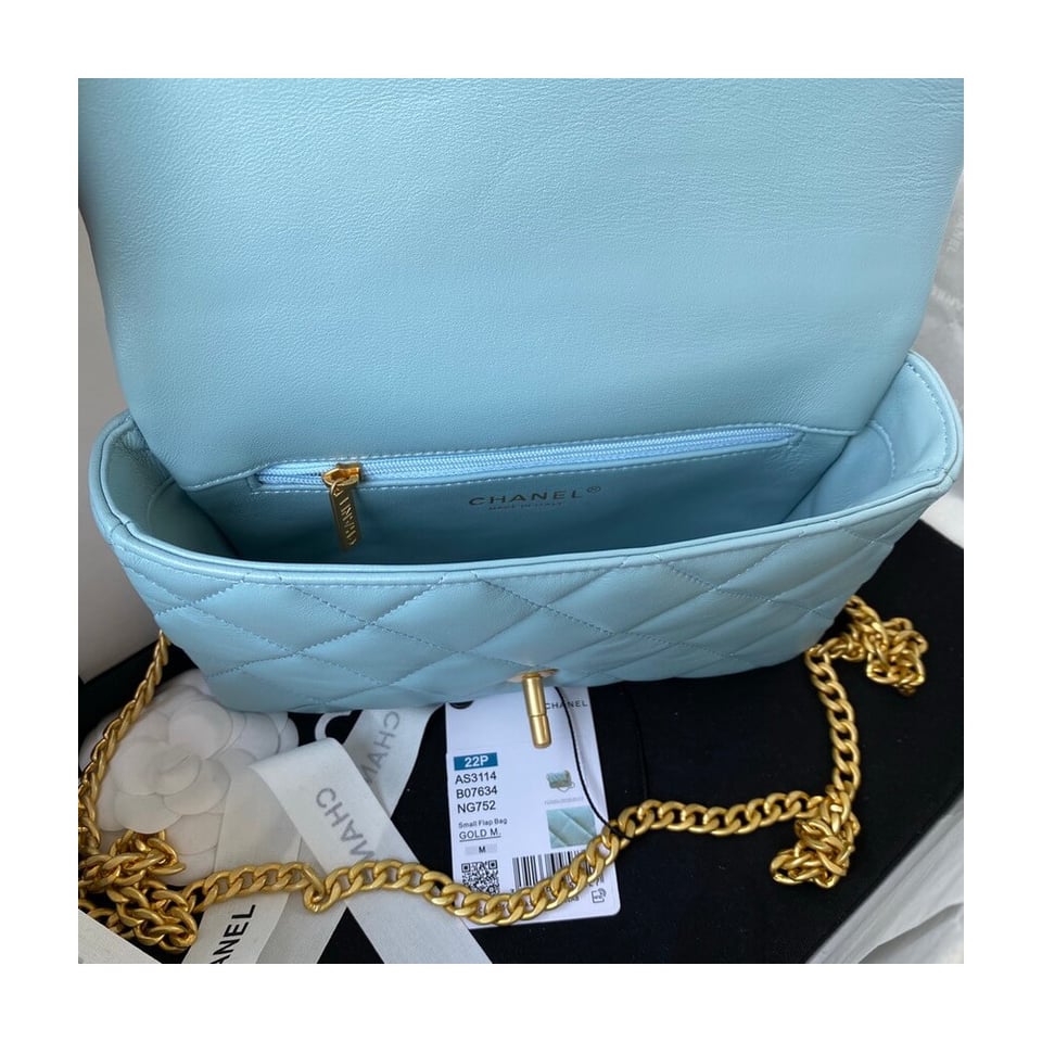 Chanel Small Flap Bag in Lambskin with Enamel CC view 7