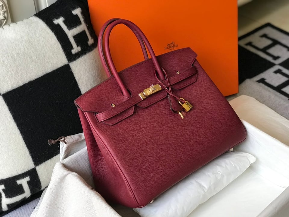 Hermes Birkin 35Cm Burgundy Togo Leather Gold Hardware view 3