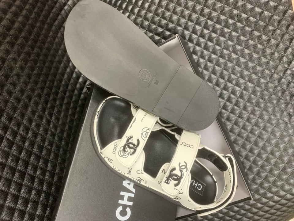 Chanel Dad Slingback Sandals 23P Camelia Cc Logo view 4