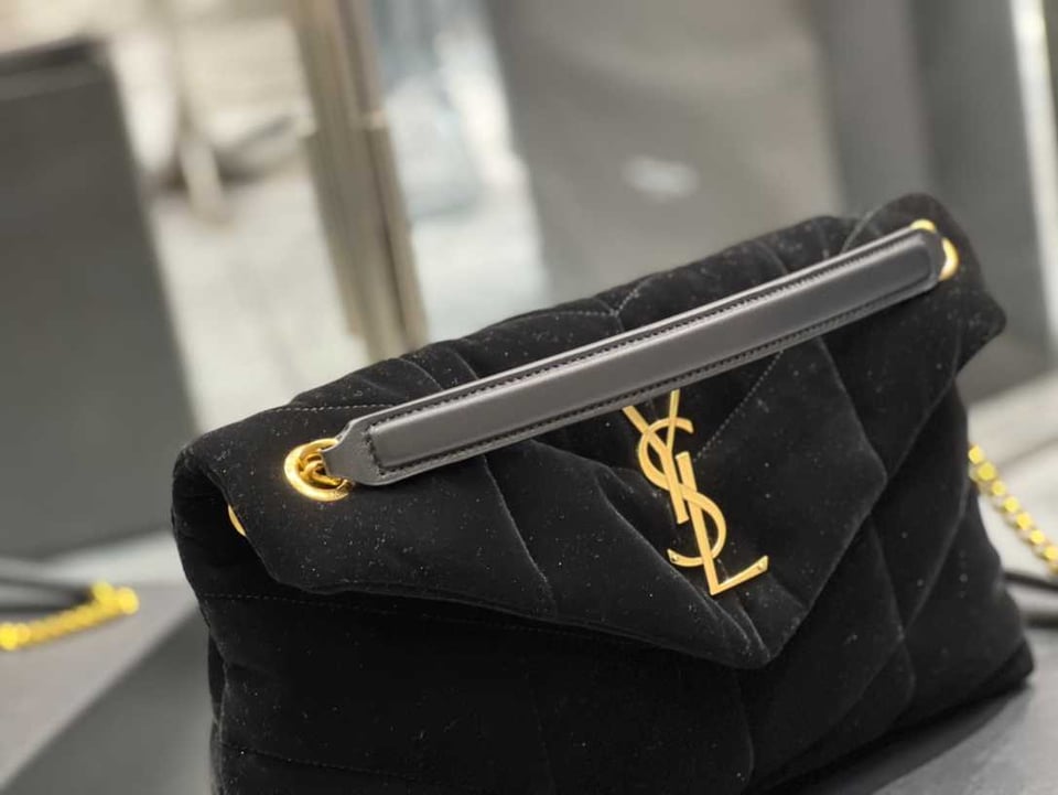 Saint Laurent Lou Puffer Toy Bag In Quilted Black view 4