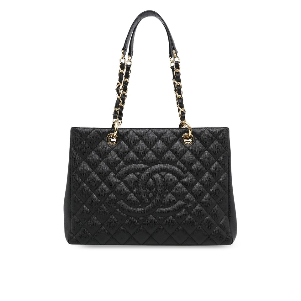Chanel Classic Tote Bag Gold Toned Hardware Black 34cm view 2
