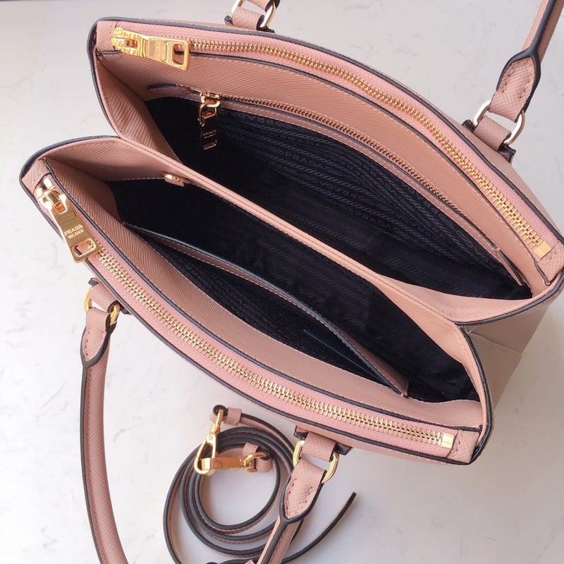 Prada Large Galleria Saffiano Leather Bag In Cameo view 6