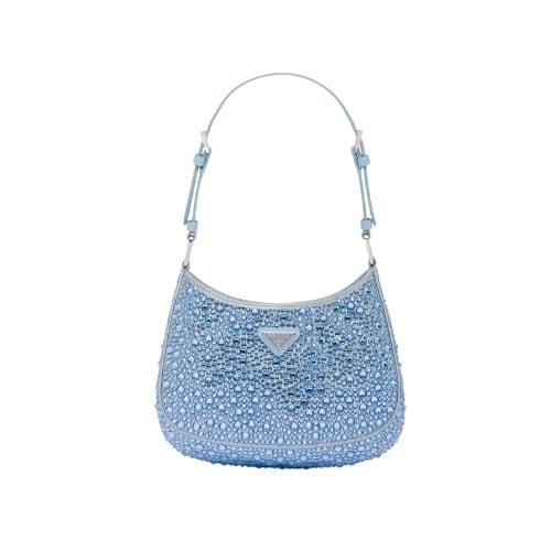 Prada Cleo Satin Bag With Crystals Blue view 2