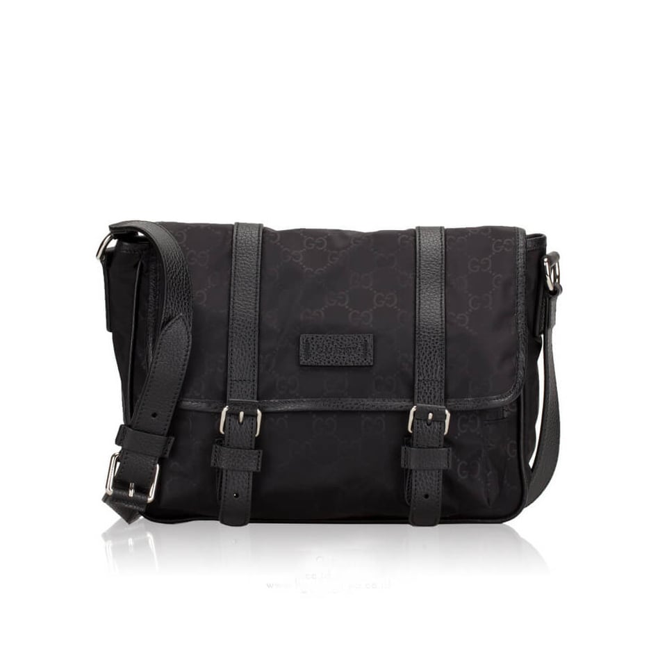 Gucci GG Guccissima Black Nylon Small Messenger Bag 510335 view 2