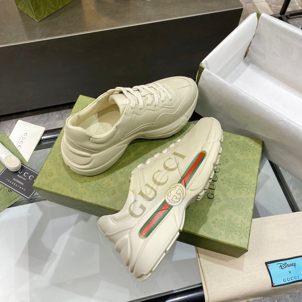 Gucci Women’S Rhyton Gucci Logo Leather Sneaker 528892 Drw00 9522 view 10
