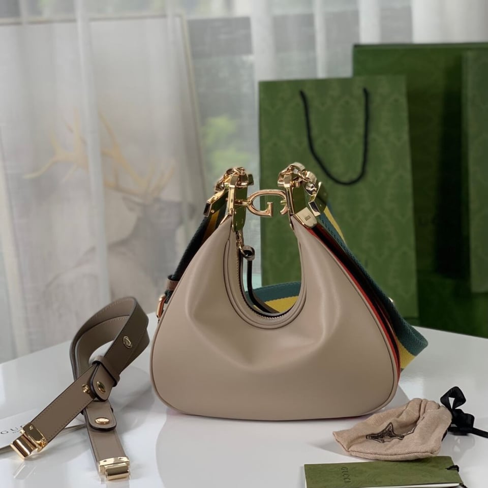 Gucci Oatmeal Leather Attache Small Shoulder Bag view 8