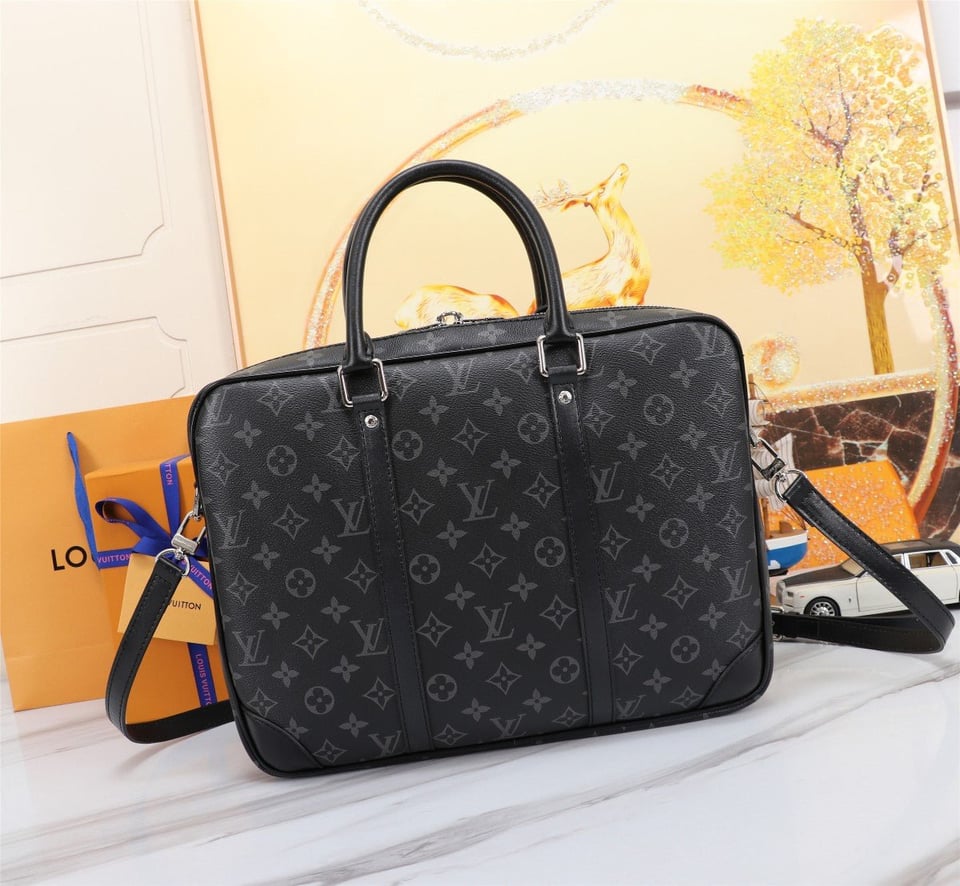 Louis Vuitton Porte Documents Voyage Pm Briefcase Black 40Cm M46457 view 10