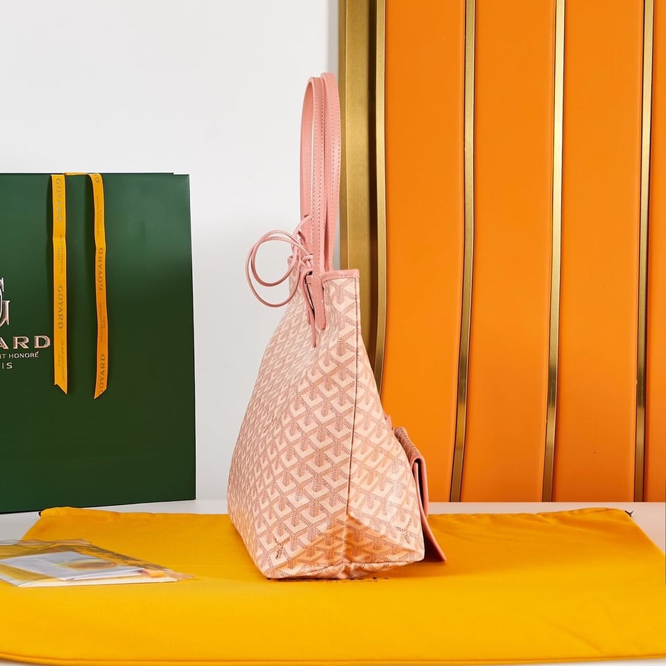 Goyard Saint Louis Pm 34Cm Pink Canvas Chevroches Calfskin view 6