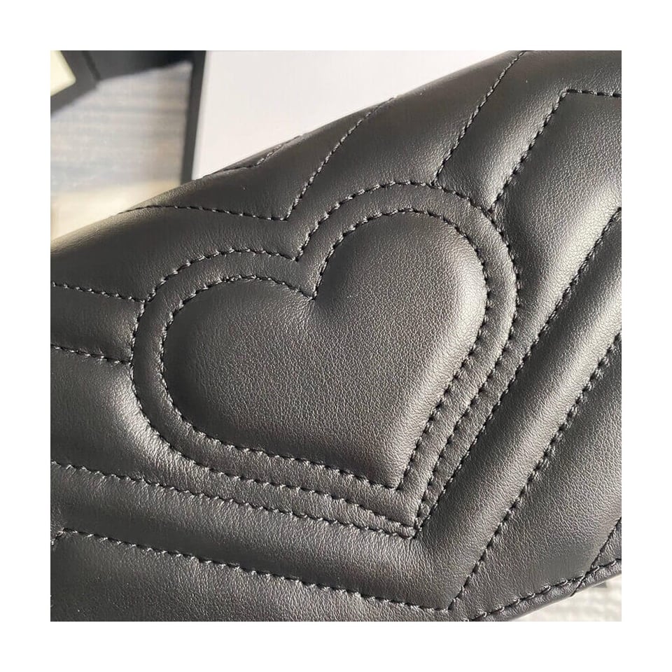 Gucci GG Marmont Mini Bag In Black Leather view 8