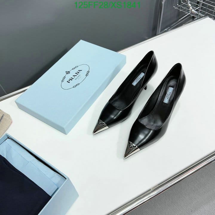 Prada Brushed Leather Pumps Black view 7