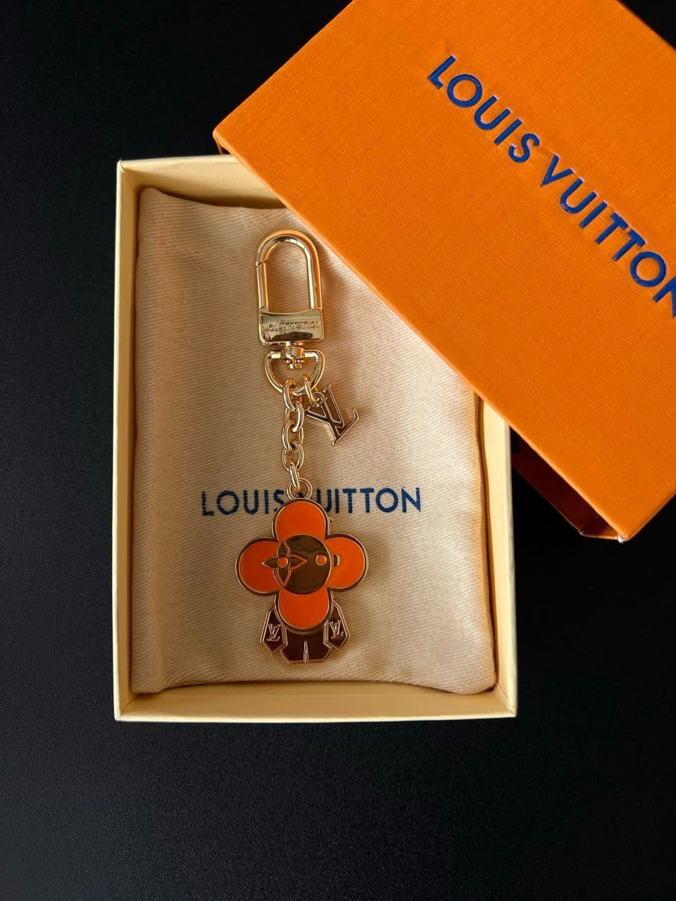 Louis Vuitton Vivienne Keychain Orange Color Luxurious Gold-tone 11cm/4.3in view 2