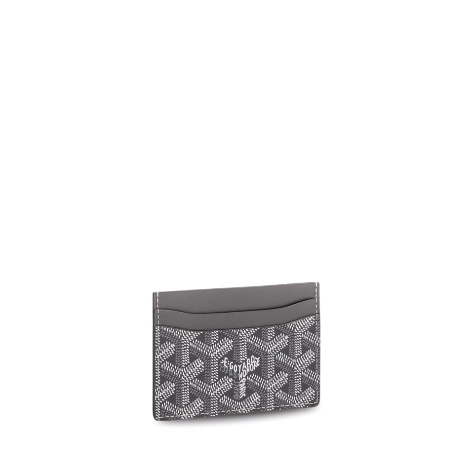 Goyard Saint-Sulpice Card Wallet 10 Cm Grey Black Goyardine Canvas And Calfskin view 2
