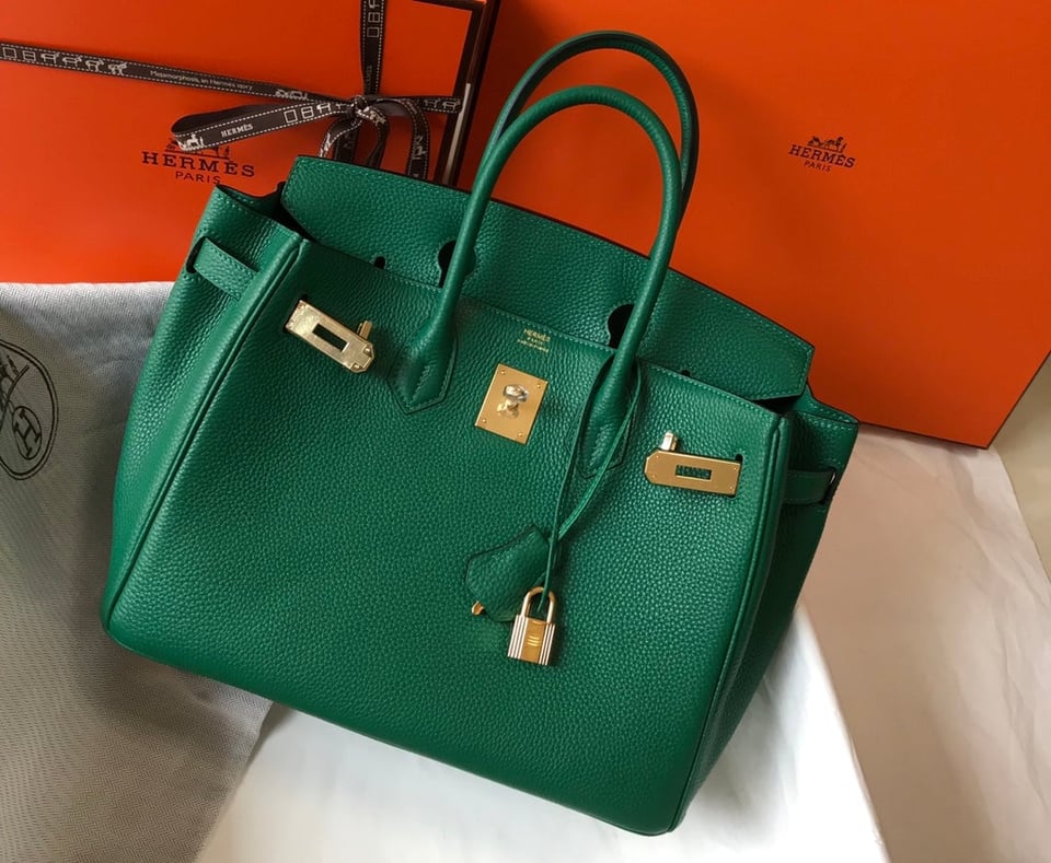 Hermes Birkin Green Togo Leather Gold Hardware view 3