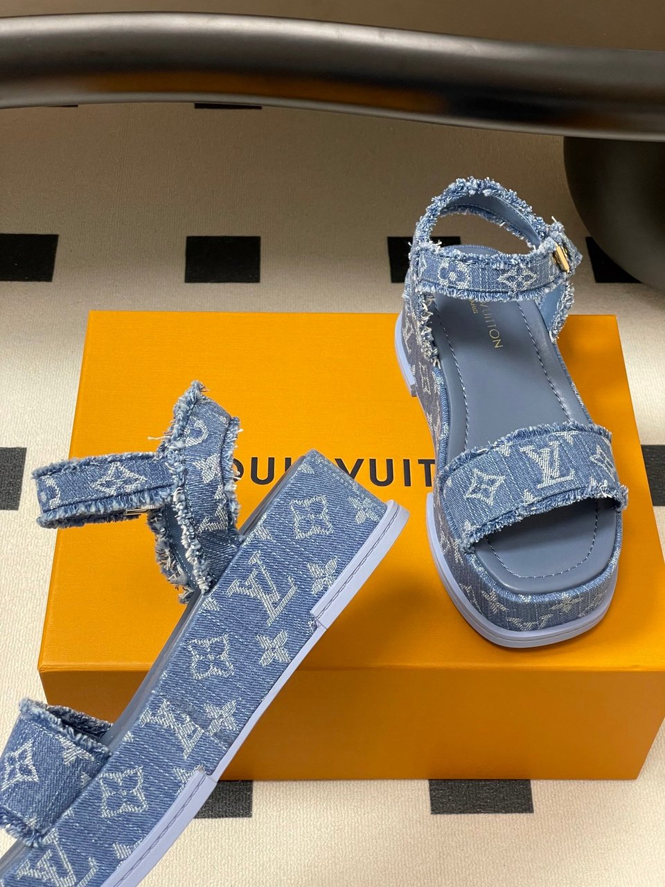 Louis Vuitton By The Pool Maya Flatform Sandal Blue view 10