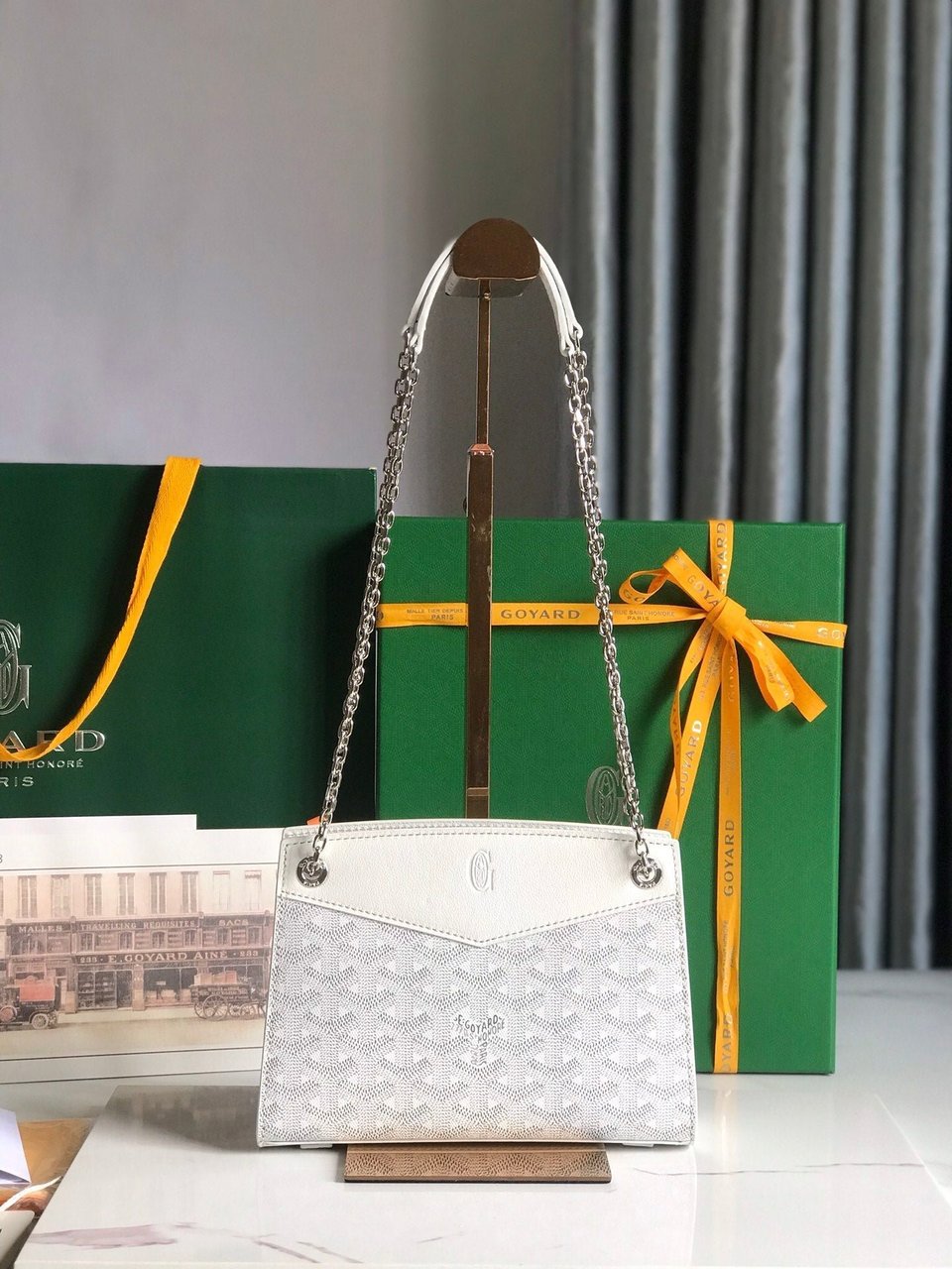 Goyard Rouette Structuré Mini Bag 21 Cm White Goyardine Canvas And Calfskin view 10