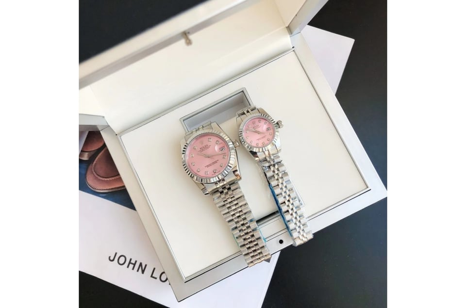 Rolex Datejust 36/28mm SS/SS Jub Pink/Dial view 4