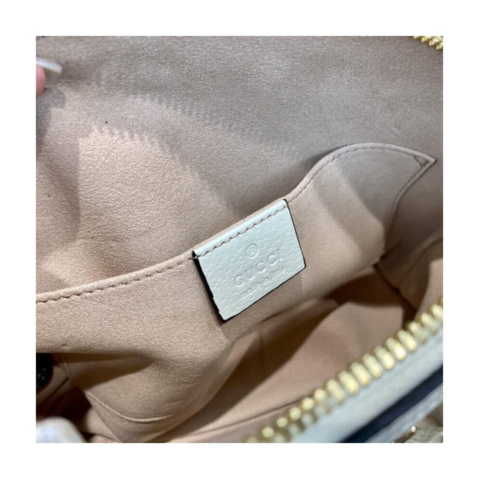 Gucci Ophidia Small Shoulder Bag in White Leather view 17