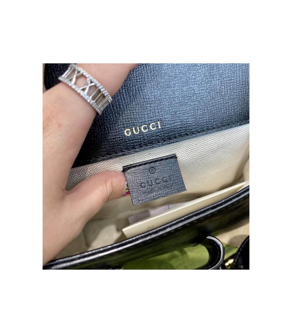 Gucci Horsebit 1955 Mini Bag in Black Leather 20.5cm/8.1in view 14