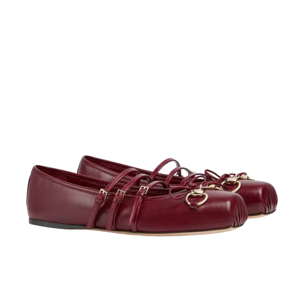 Gucci Women’S Horsebit Ballet Flat Sacchetto Red 821219 Aaea4 6207