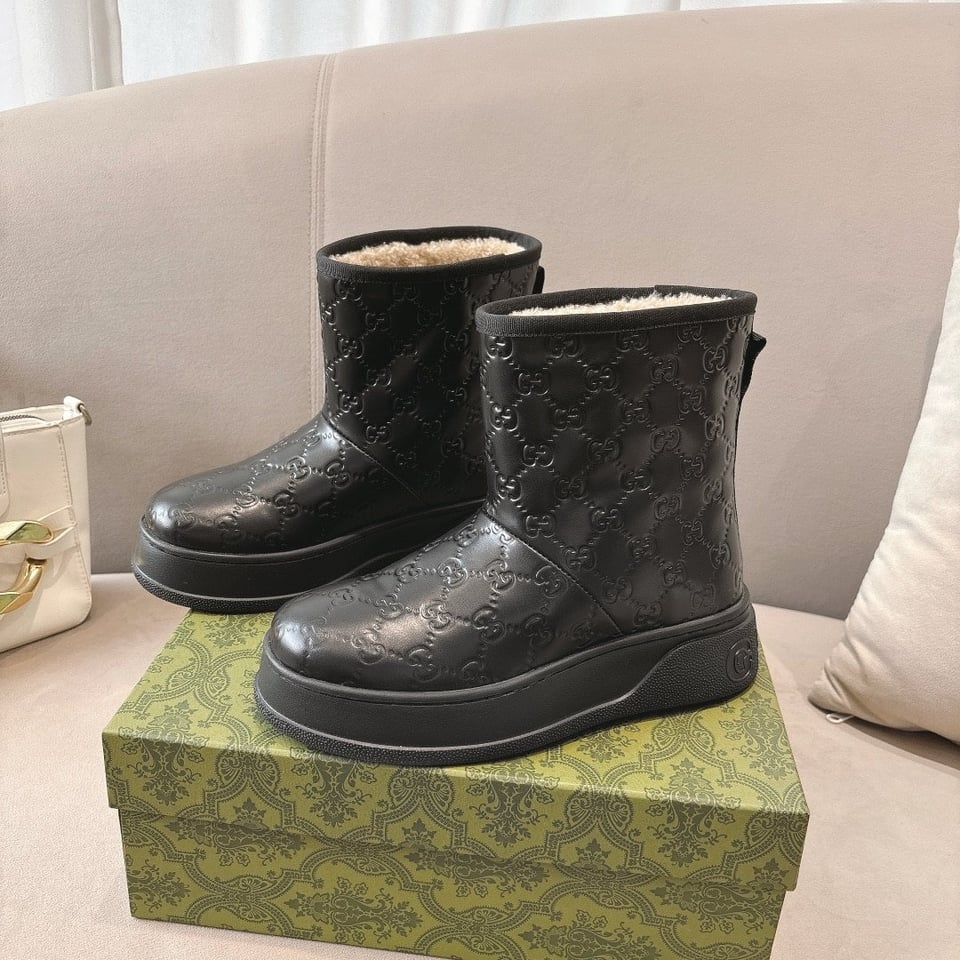 Gucci Women?S Boot Gg Leather Black view 3