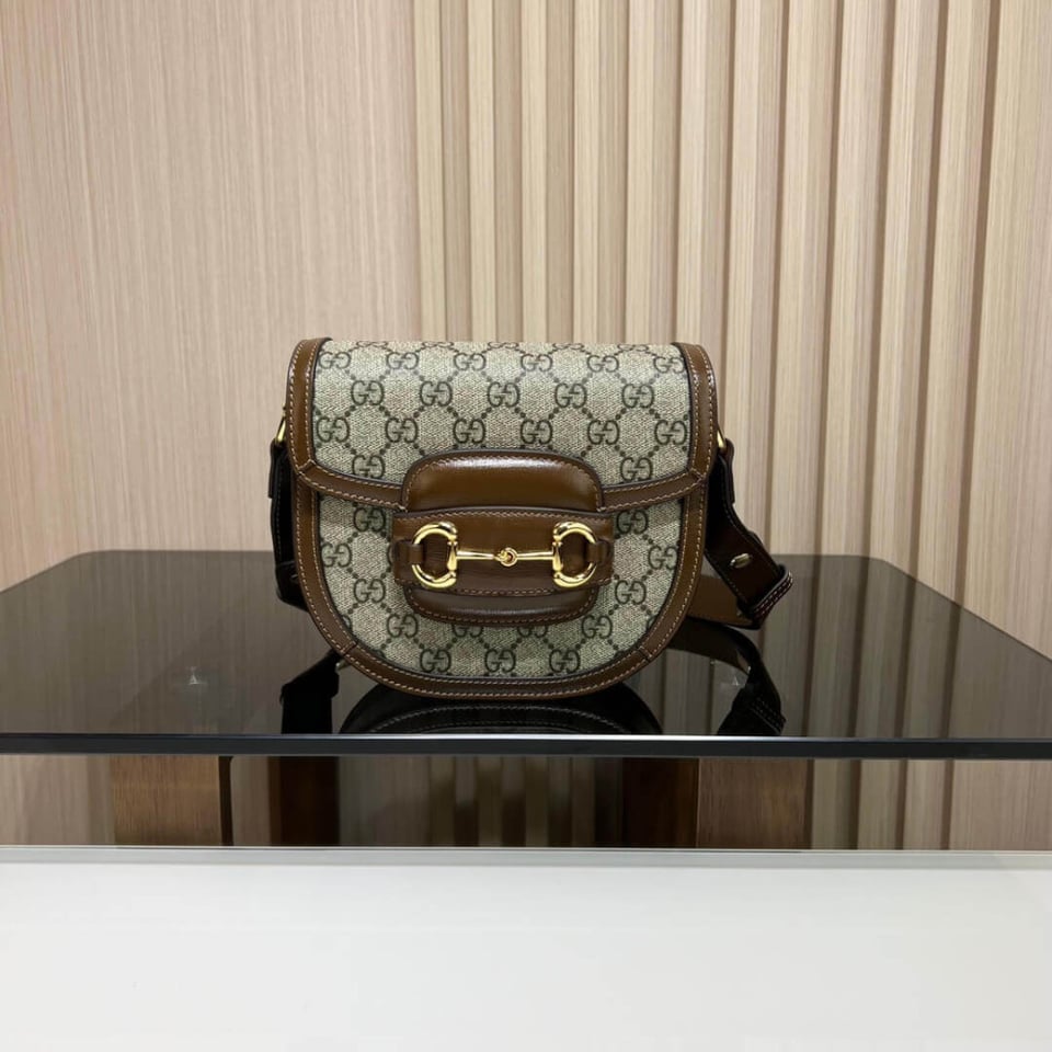 Gucci GG Supreme Horsebit 1955 Mini Rounded Bag view 8