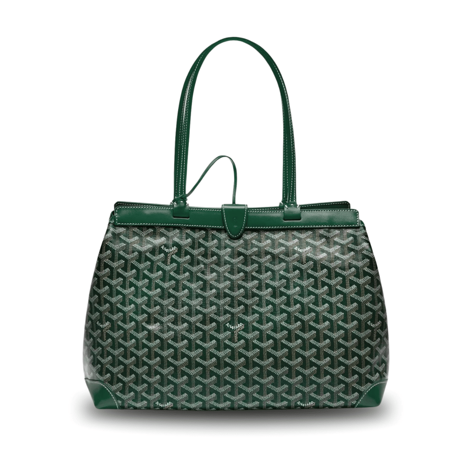 Goyard Bellechasse Biaude Pm Bag 36cm Green Goyardine Canvas And Calfskin Trim view 2