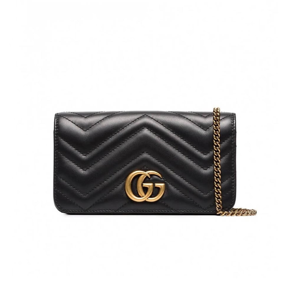 Gucci GG Marmont Mini Bag In Black Leather