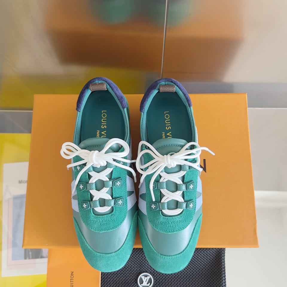 Louis Vuitton Sneakerina Green &amp; Light Blue – Women’s Ballet-Inspired Slim Sneakers view 10