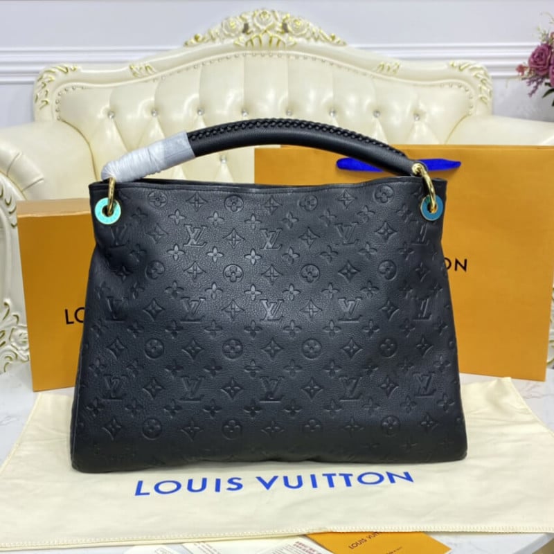 Louis Vuitton Melie Hobo MM 41cm/16.1in Monogram Empreinte Leather Black M57089 – Women view 5