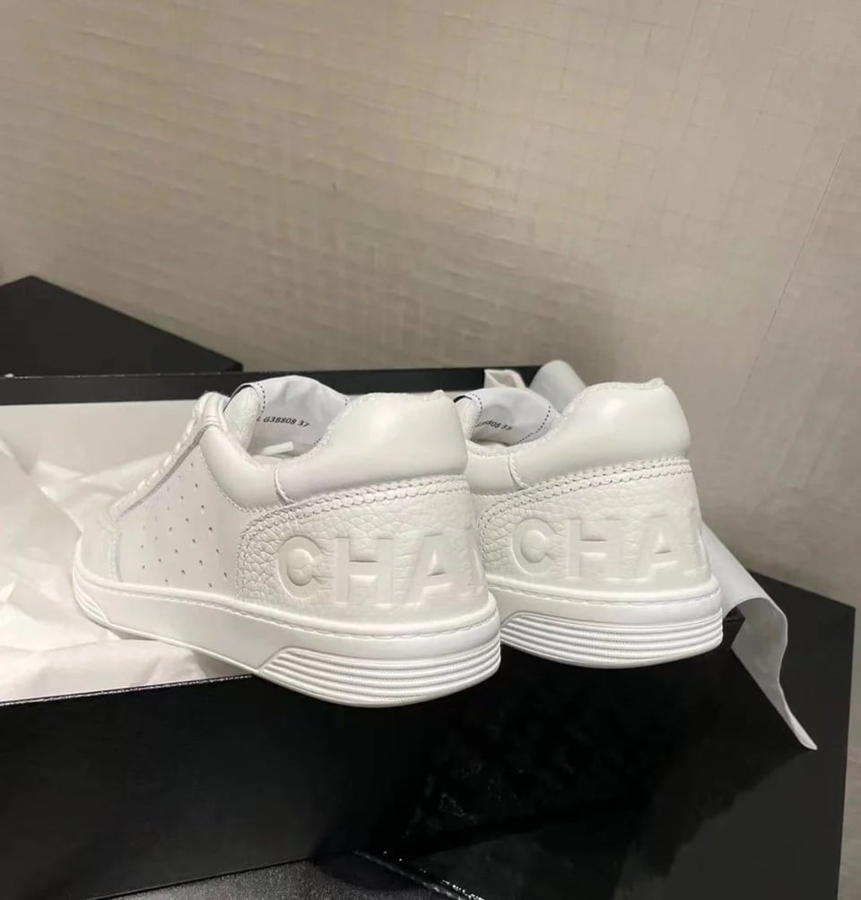 Chanel Logo White Sneakers G38808 For Women view 5