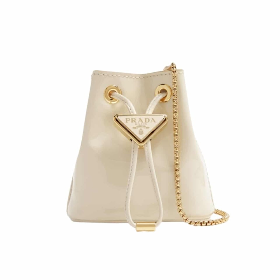 Prada Patent Leather Mini Pouch White 14Cm view 2