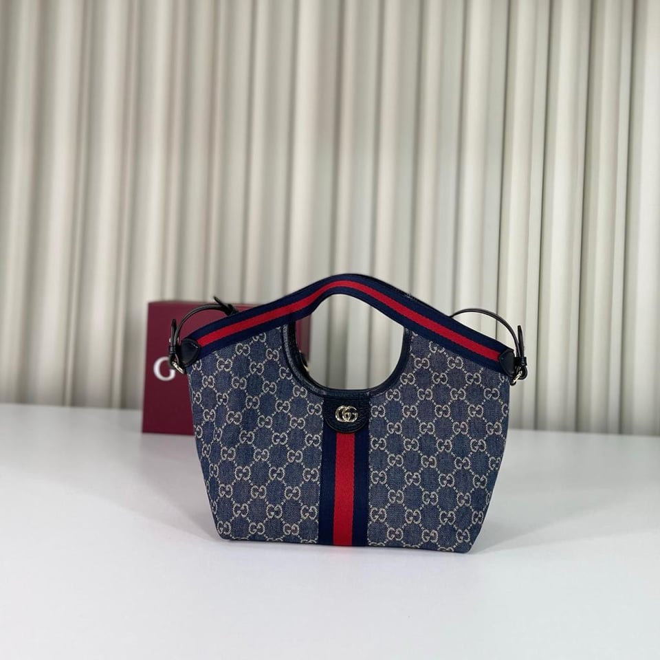 Gucci Giglio GG Denim Tote Bag 25cm/9.8in view 3