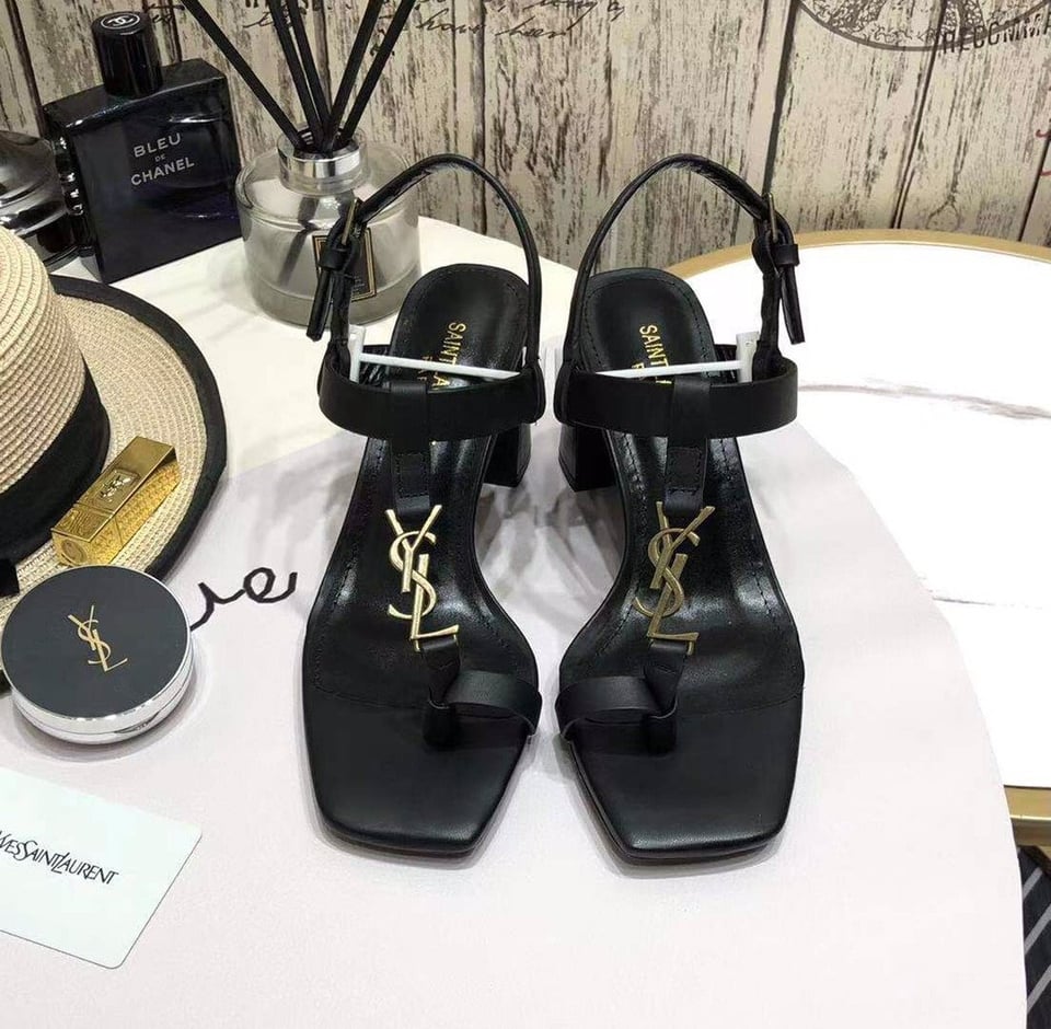 Saint Laurent Cassandra Leather Slingback Sandals Black 658198Dwett1000 view 11