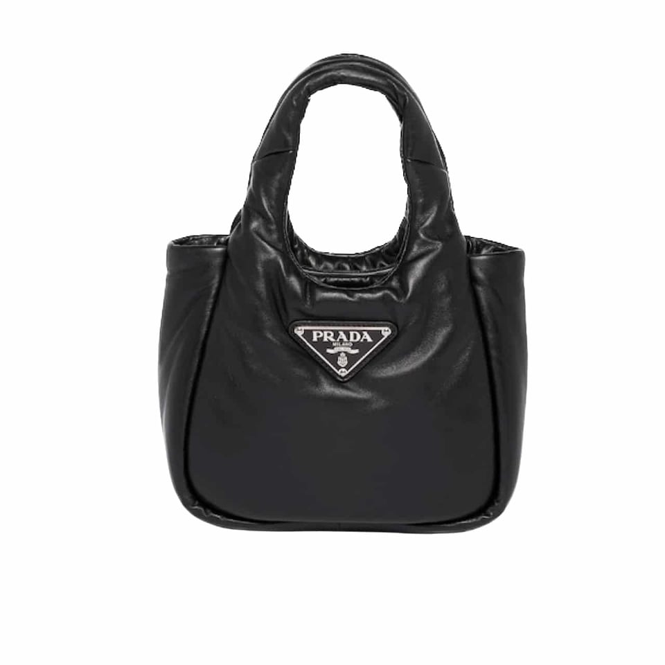 Prada Padded Soft Leather Bag Geranium Black 19Cm view 2
