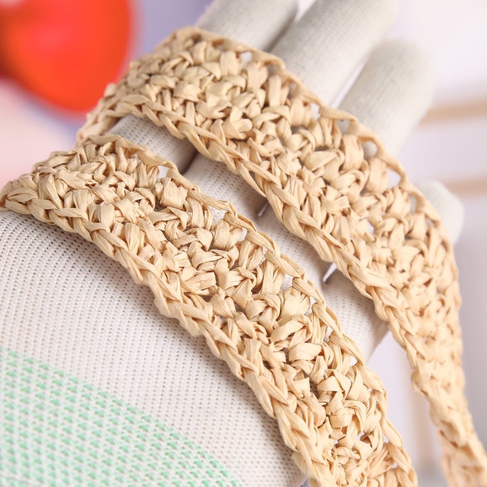 Prada Raffia Tote Bag Beige Straw Beach Bag 51 cm view 8