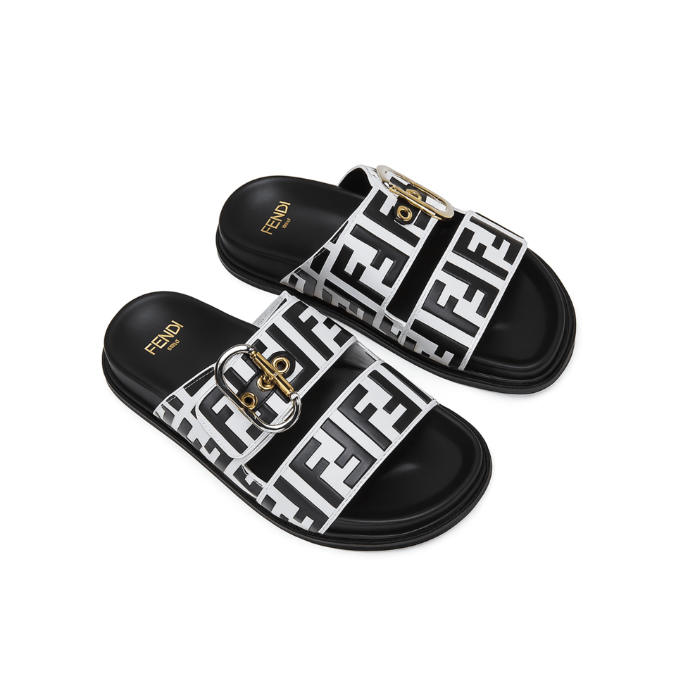 Fendi Ff Double Band Slide Black view 2