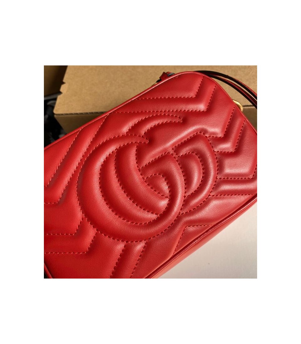 Gucci GG Marmont Matelasse Mini Bag Red view 11