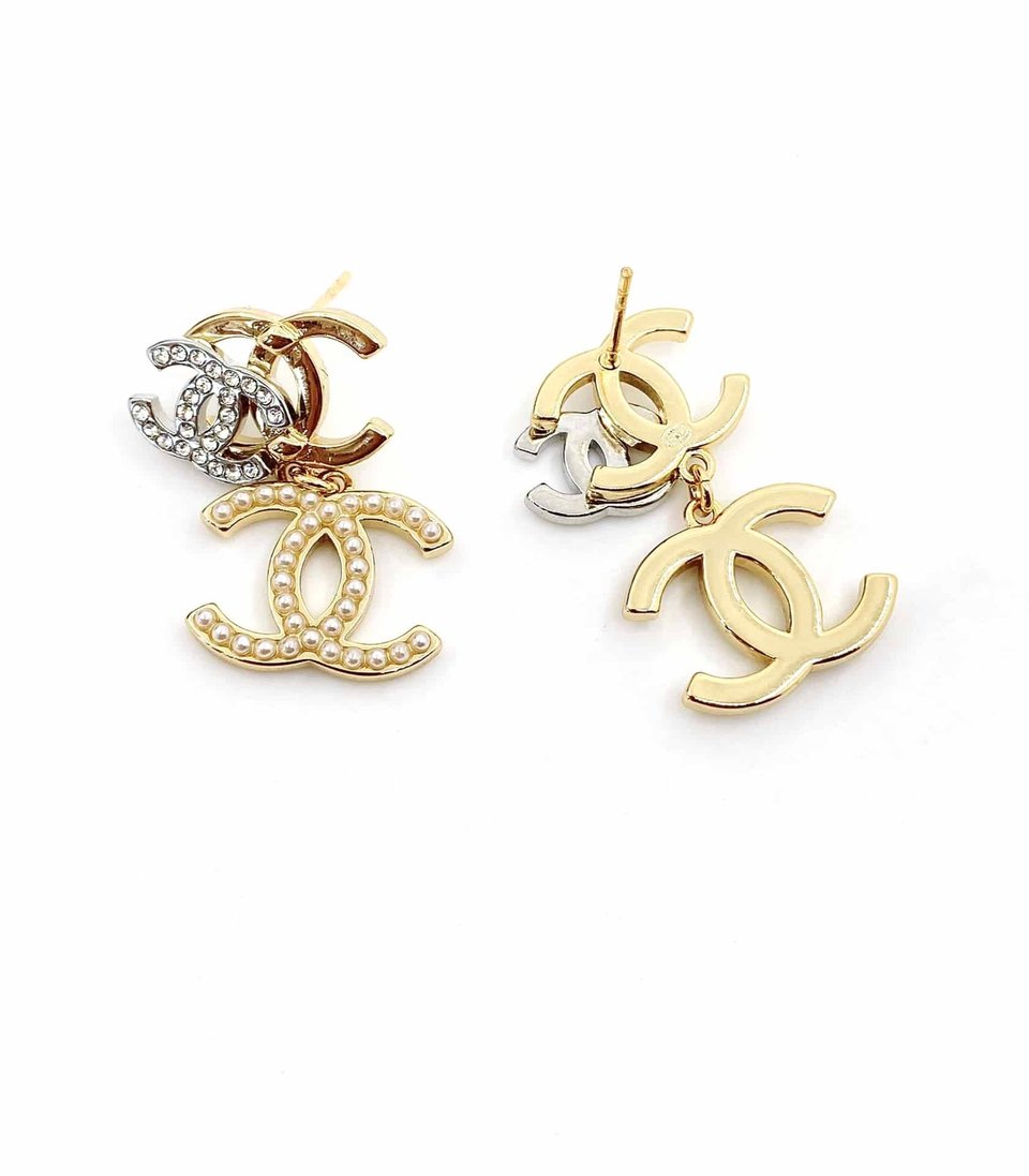 Chanel Cc Triple Earrings view 2