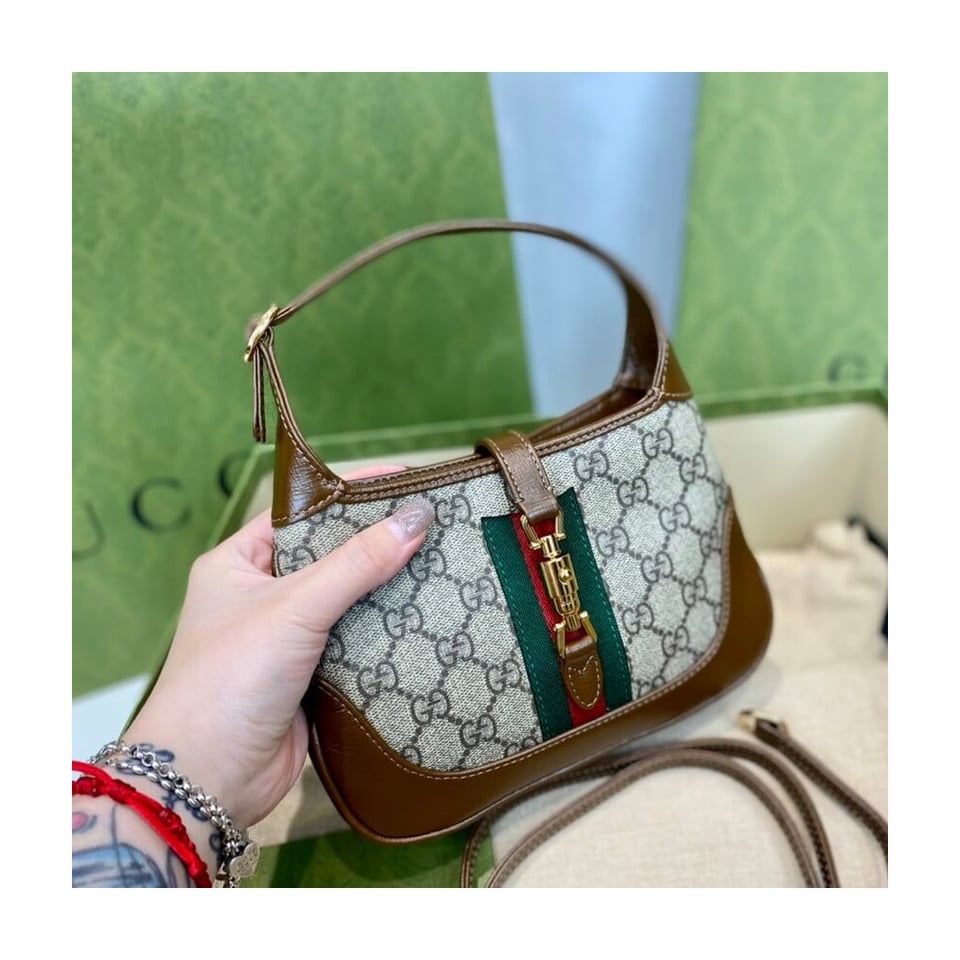 Gucci Jackie 1961 Mini Shoulder Bag in GG Canvas 19cm view 8