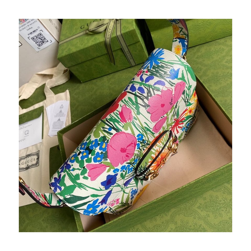 Gucci Horsebit 1955 Small Bag in Ken Scott Print view 7