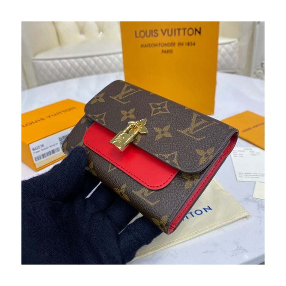 Louis Vuitton Flower Compact Wallet Red view 4
