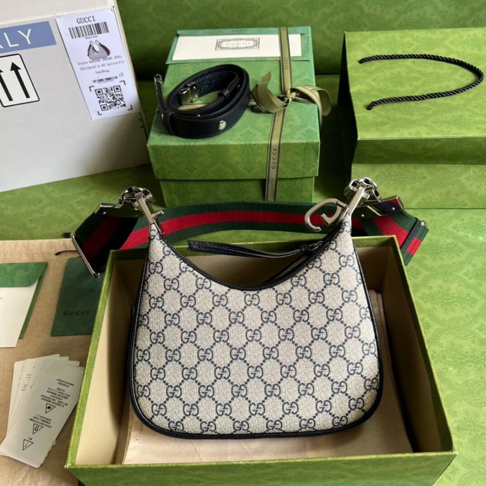 Gucci GG Supreme Attache Small Shoulder Bag Blue view 6
