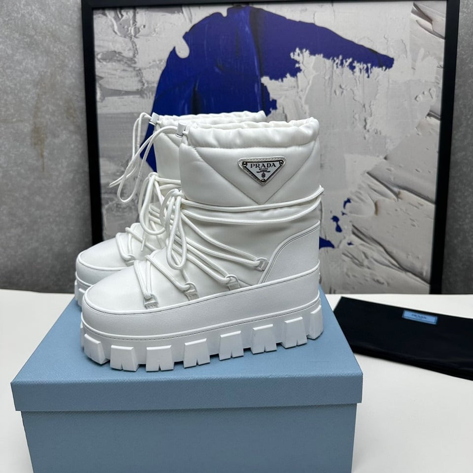 Prada Nylon Gabardine Apr?S Ski Booties White 2U007N 3Lfv F0009 F 040 view 3