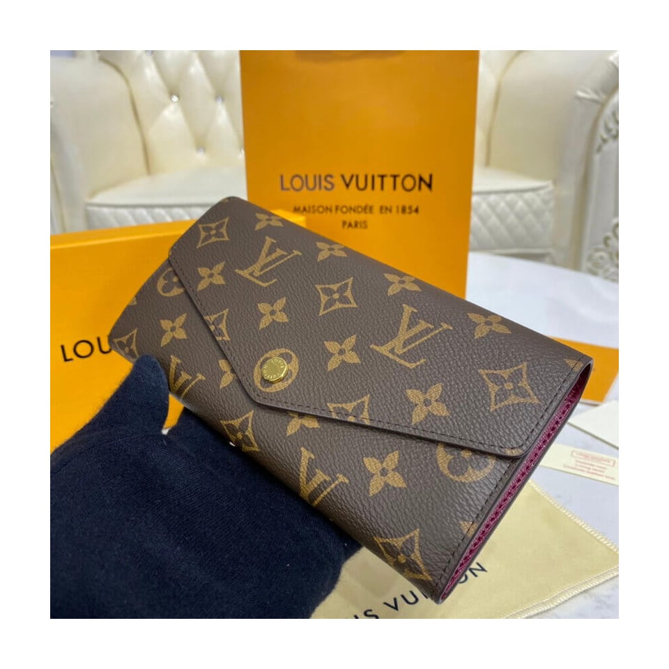 Louis Vuitton Monogram Cavas Sarah Wallet Fuchsia view 3