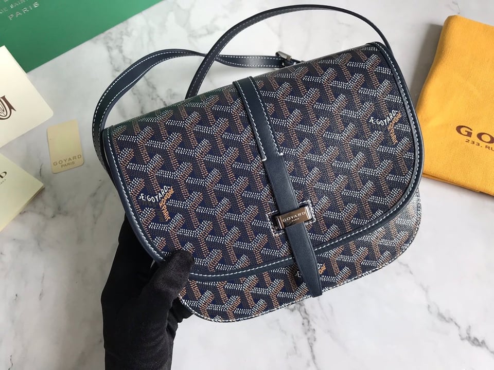 Goyard Belvedere Pm Bag 21Cm Navy Blue Canvas view 5