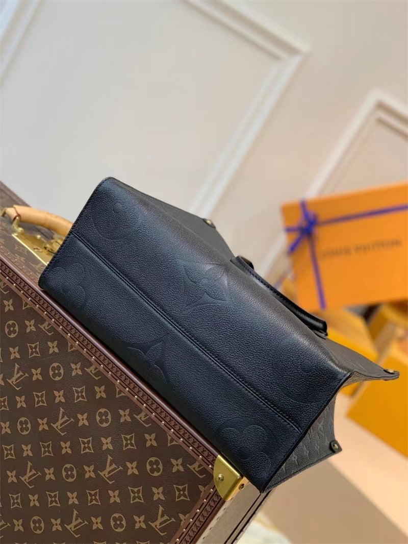 Louis Vuitton Onthego MM Bicolor Monogram Empreinte Leather Black M45595 35cm view 8