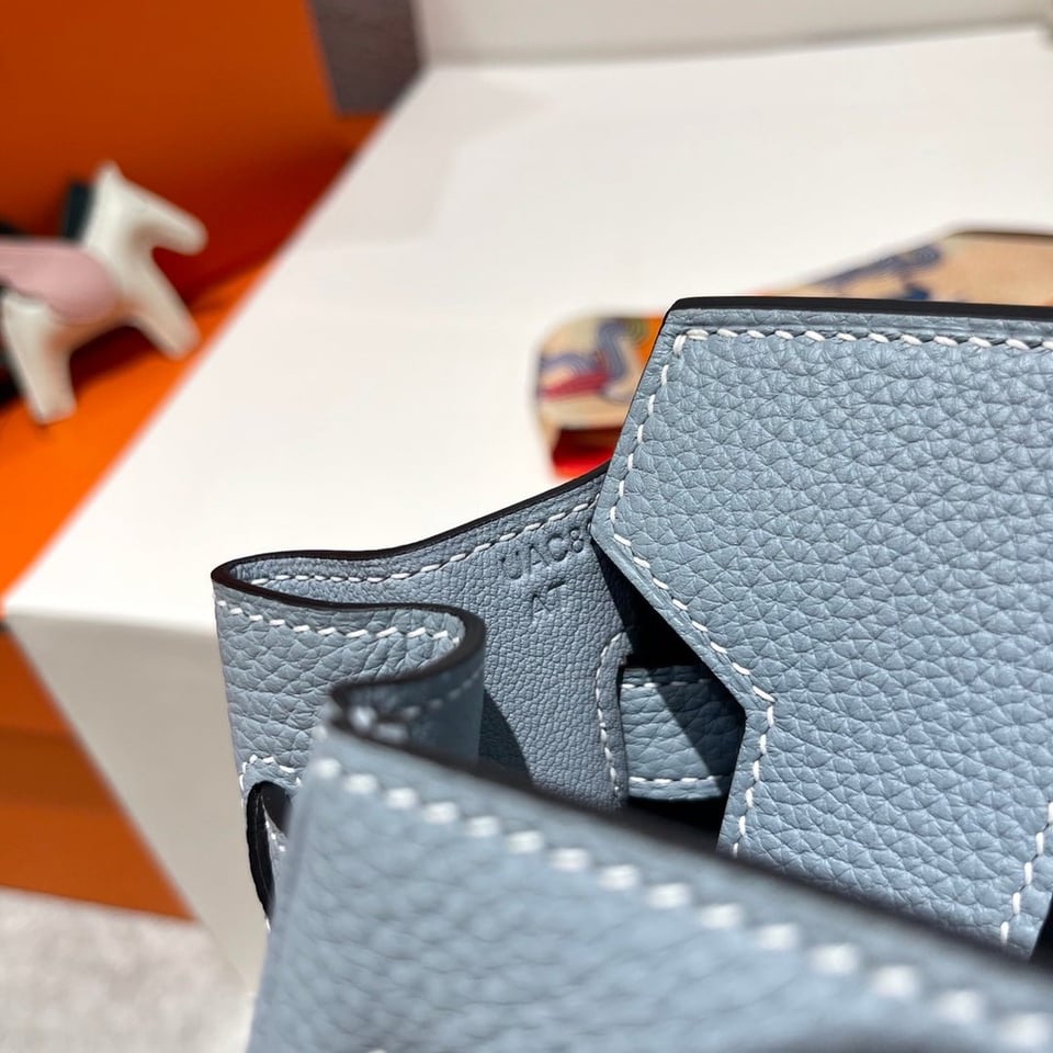 Hermes Birkin 30Cm Cloud Blue Togo Leather Silver Hardware view 7