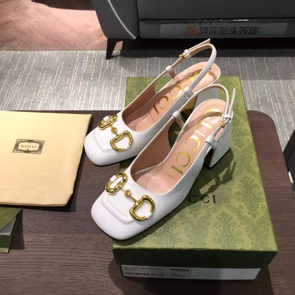 Gucci Women?S Mid Heel Slingback With Horsebit White ?643892 C9D00 9022 view 4