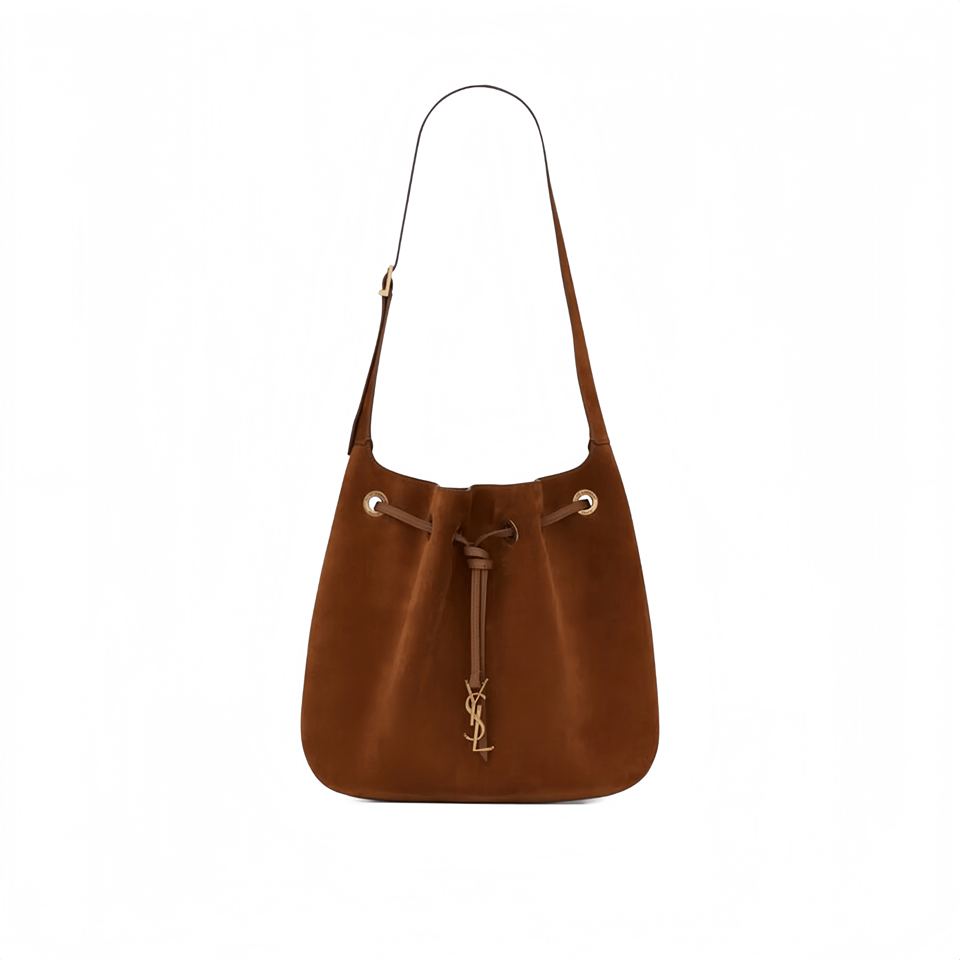 Saint Laurent Paris Vii Medium Flat Hobo Bag In Smooth Leather Brown 28Cm view 2