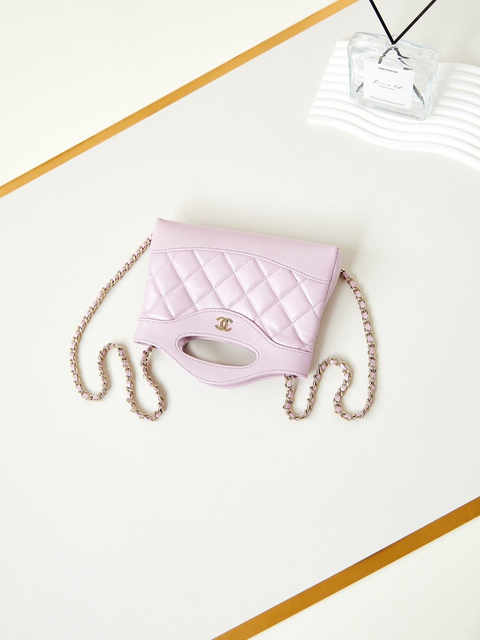 Chanel 24S31 Nano Shopping Bag 17.5Cm Pink Lambskin Gold Hardware view 10